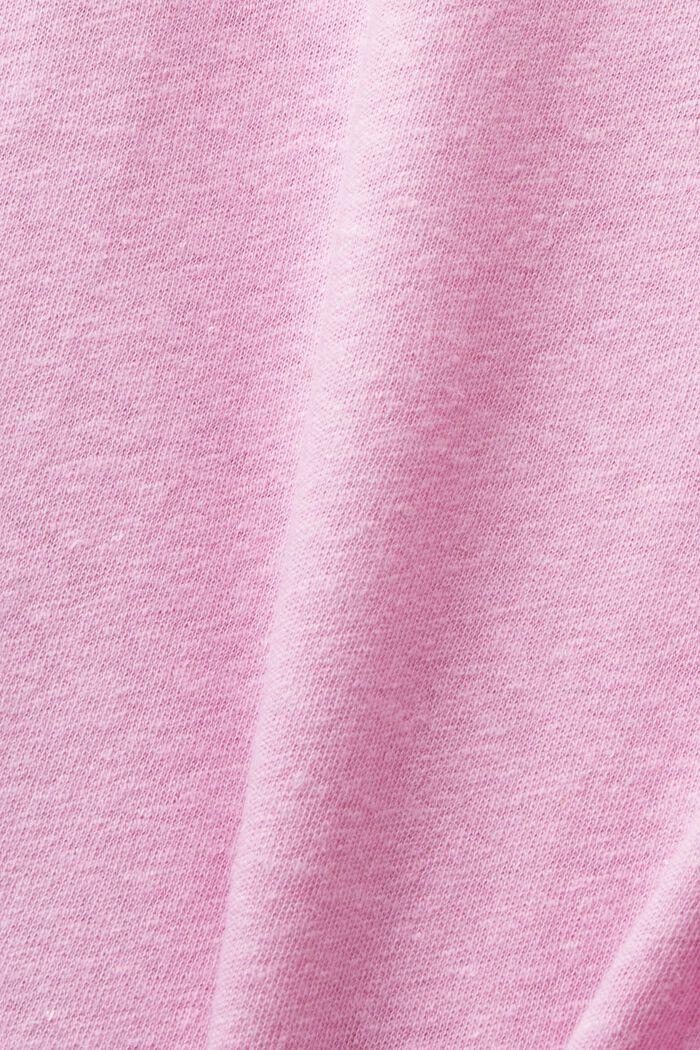 T-shirt in misto lino, LILAC, detail image number 5