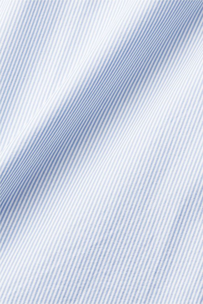 Camicia in cotone gessato con collo alla coreana, GREY BLUE, detail image number 4
