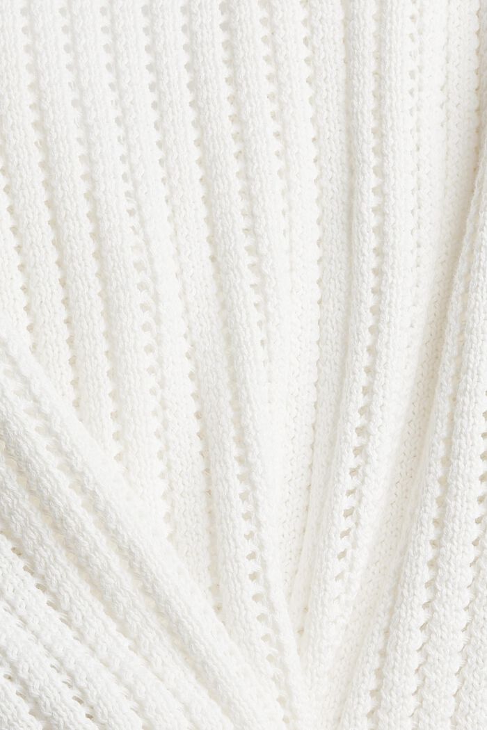 Cardigan con maglia traforata, cotone biologico, OFF WHITE, detail image number 1