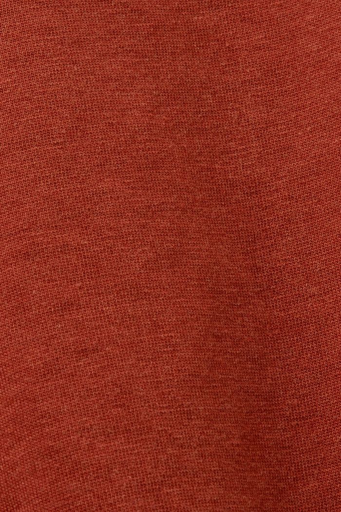 T-shirt cropped con pieghe, TERRACOTTA, detail image number 5