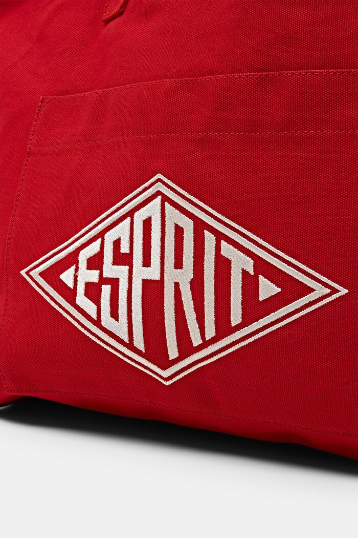 Tote Bag con logo in canvas, DARK RED, detail image number 1