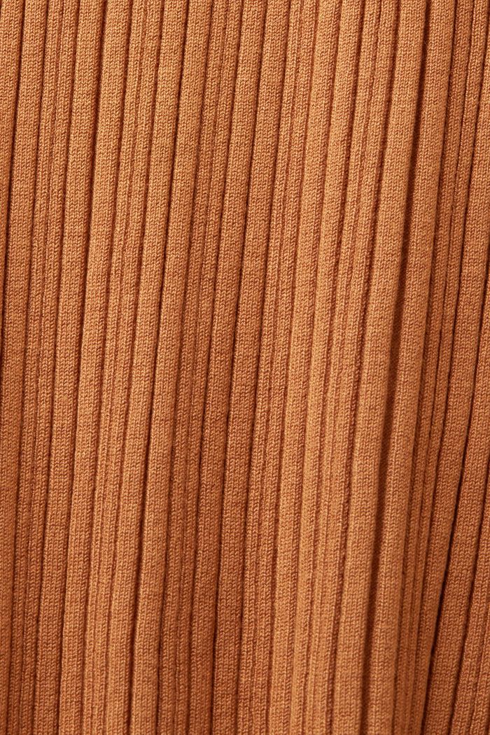 Gonna midi in maglia a coste, CARAMEL, detail image number 5