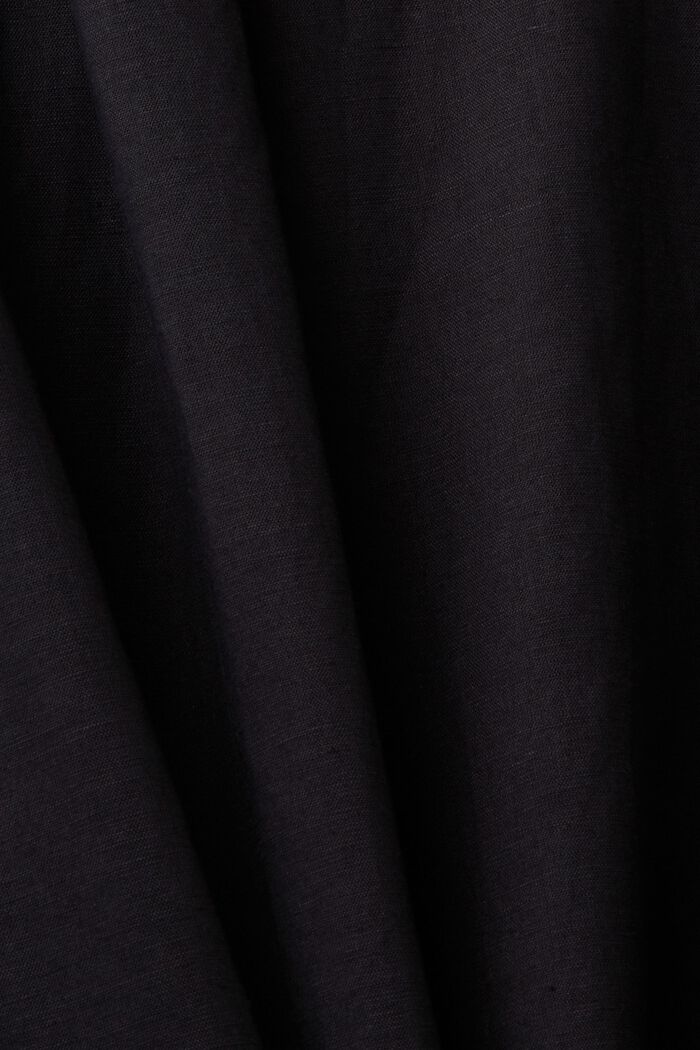 Camicia in lino e cotone, BLACK, detail image number 5