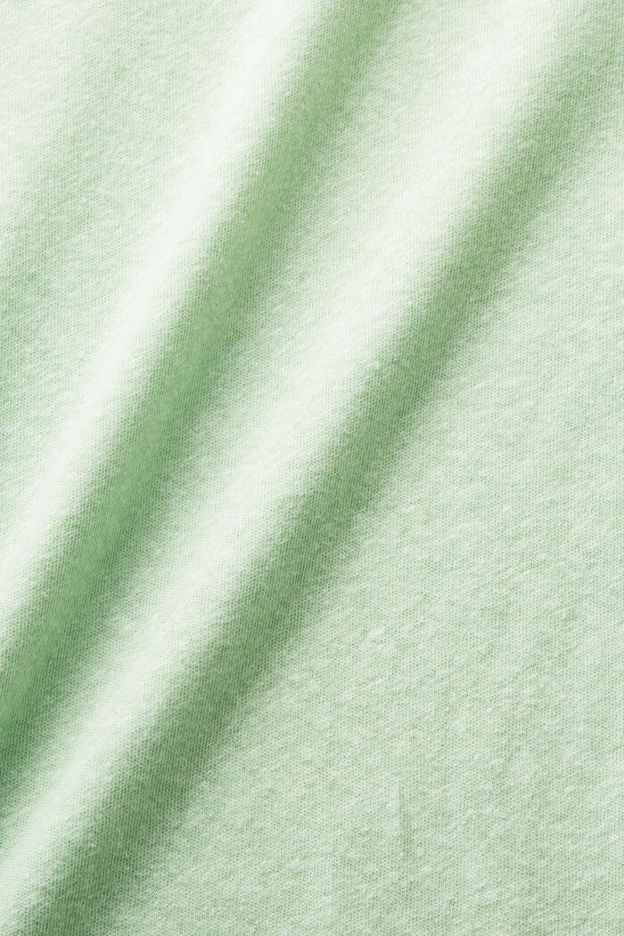 T-shirt in cotone e lino, LIGHT GREEN, detail image number 6