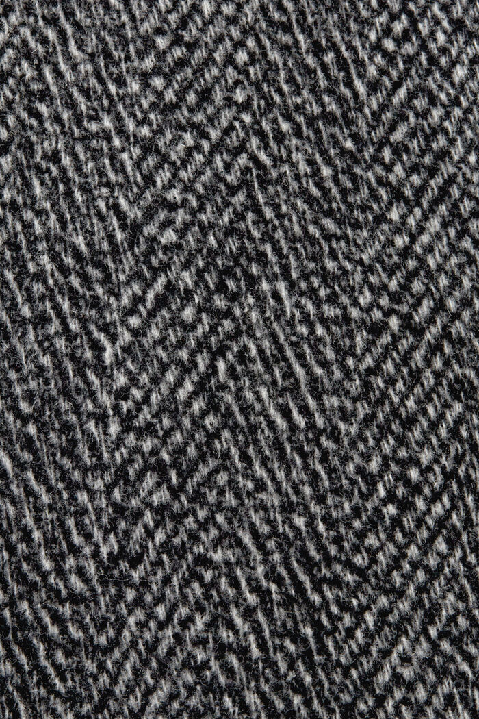 Cappotto a spina di pesce in misto lana, BLACK, detail image number 5