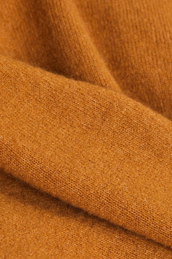 Pullover dolcevita in misto lana, CARAMEL, detail image number 6