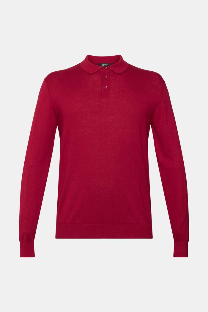 Con TENCEL™: polo a manica lunga, CHERRY RED, detail image number 2