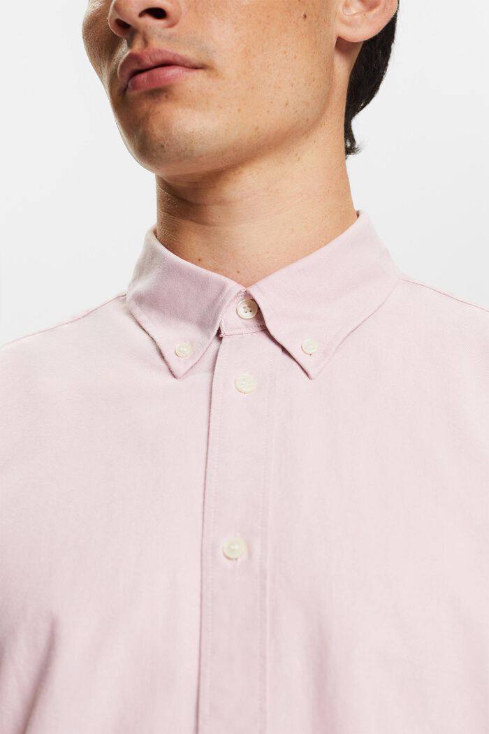 Camicia in popeline di cotone con colletto button down, OLD PINK, detail image number 1