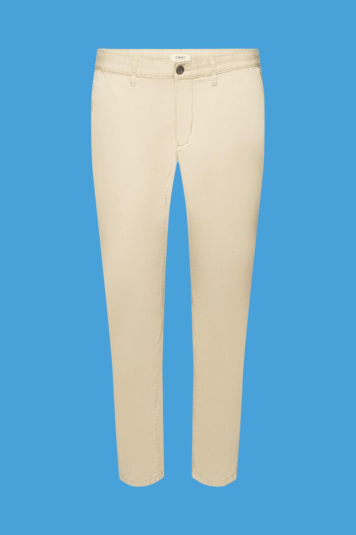 Pantaloni chino elasticizzati in cotone, SAND, detail image number 5