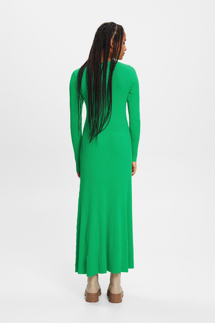 Abito maxi in maglia a coste, GREEN, detail image number 4