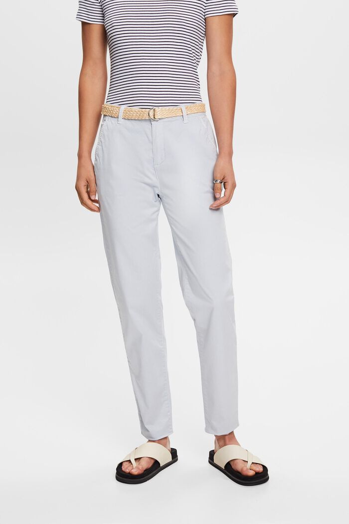 Pantaloni chino con cintura, LIGHT BLUE, detail image number 0