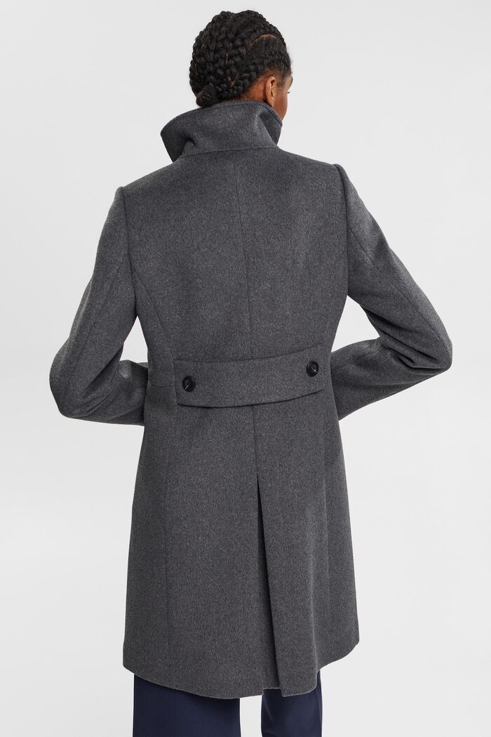 Cappotto con lana, ANTHRACITE, detail image number 4