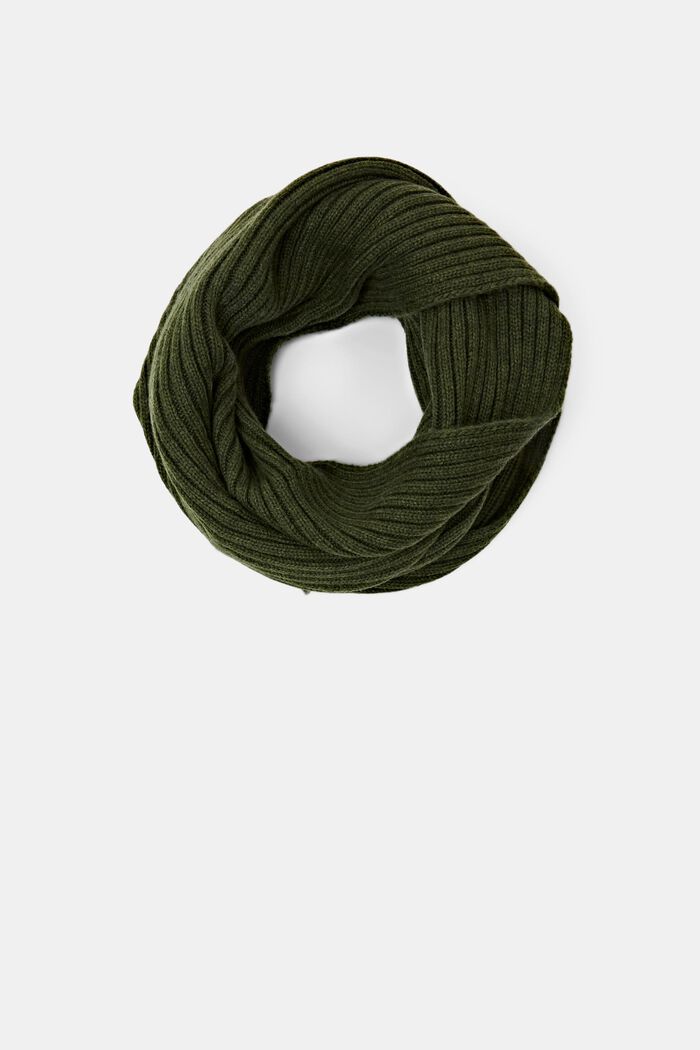 Sciarpa circolare in maglia a coste, EMERALD GREEN, detail image number 0