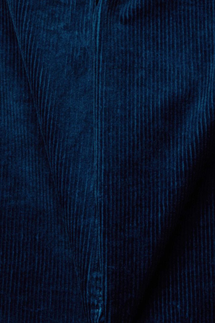 Pantaloni in velluto a vita media, PETROL BLUE, detail image number 1