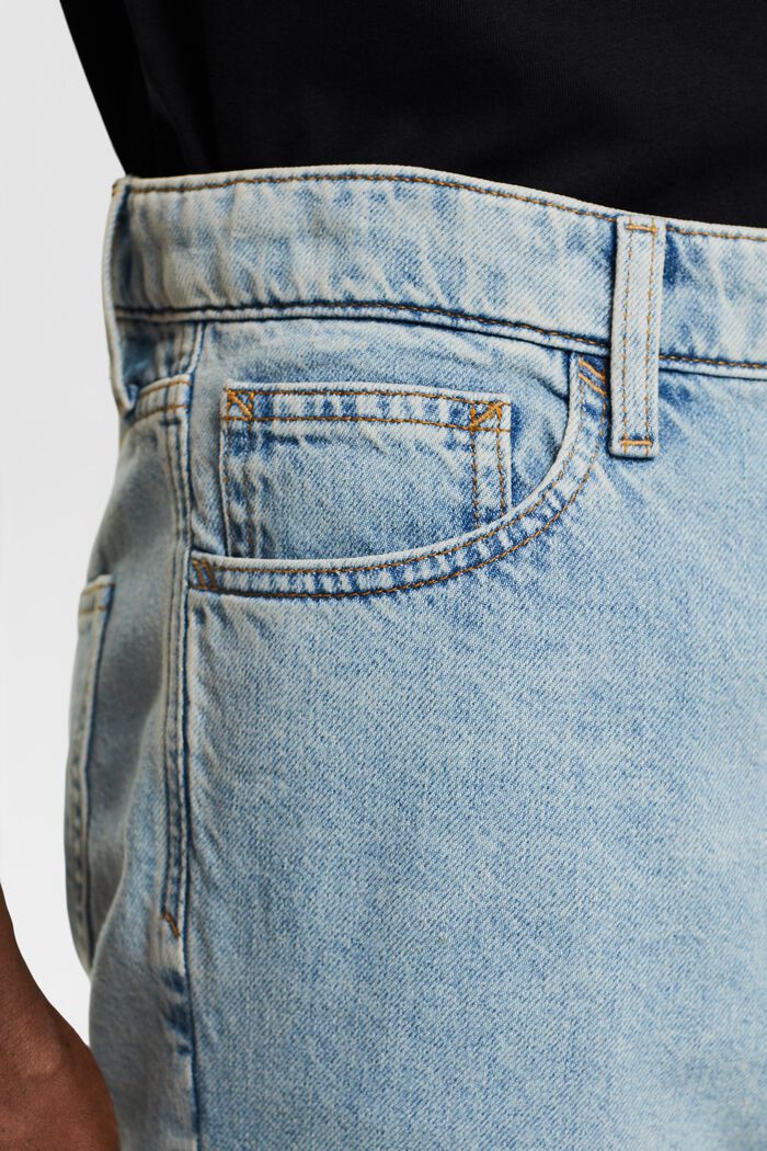 Shorts in denim relaxed fit a vita media, BLUE LIGHT WASHED, detail image number 2