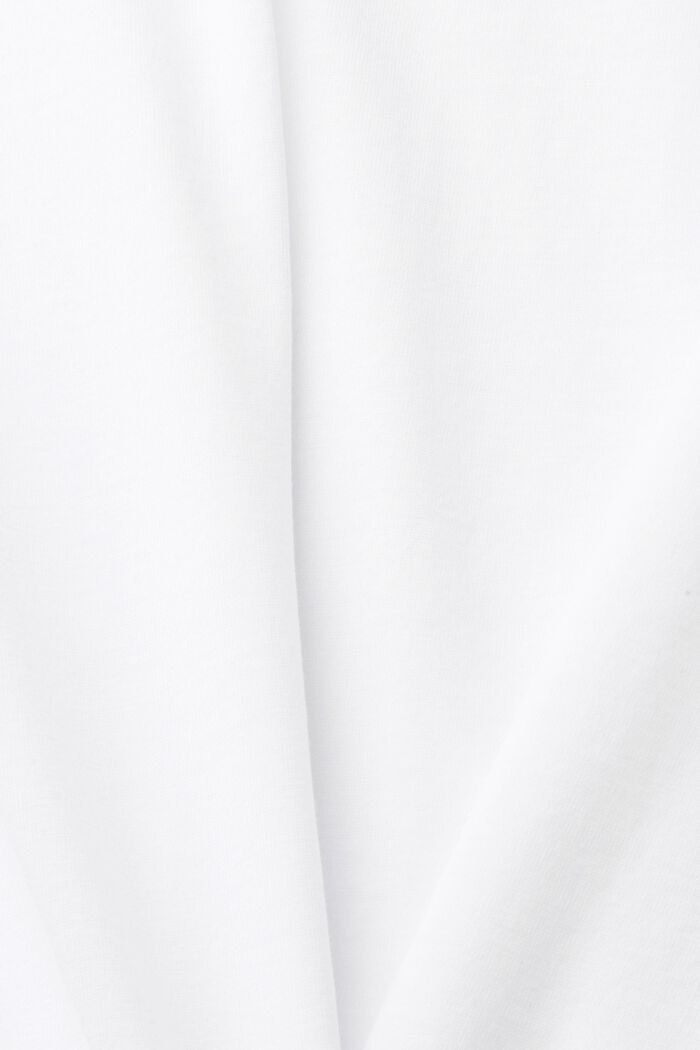 T-shirt di cotone con fiore ricamato, OFF WHITE, detail image number 5