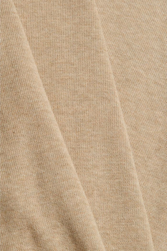 Pullover basic in 100% cotone Pima, BEIGE, detail image number 4