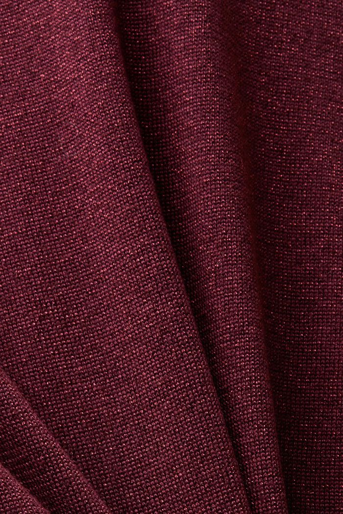 Pullover luccicante a lupetto, BORDEAUX RED, detail image number 5