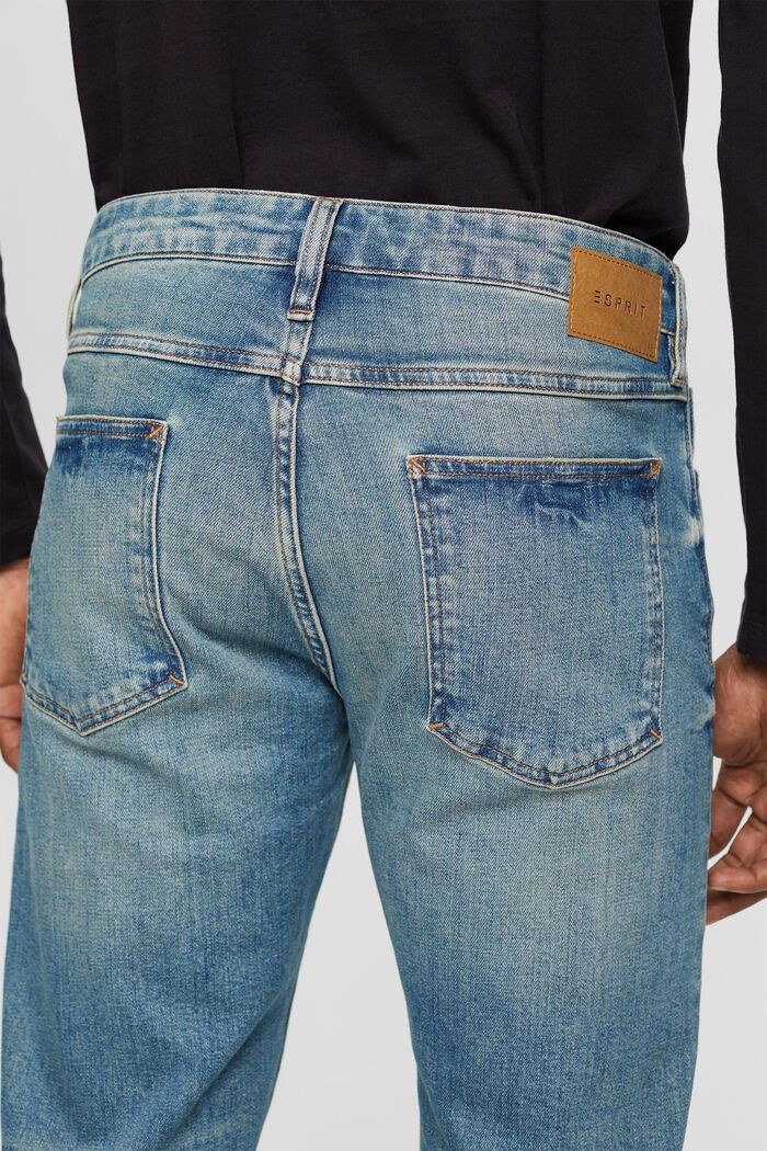 Jeans slim fit stone washed, cotone biologico, BLUE MEDIUM WASHED, detail image number 4