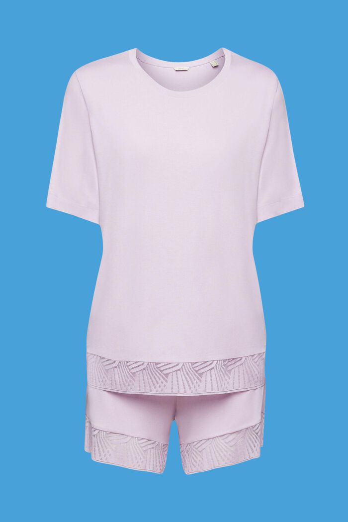 Set di pigiama con shorts con bordi in pizzo, VIOLET, detail image number 5