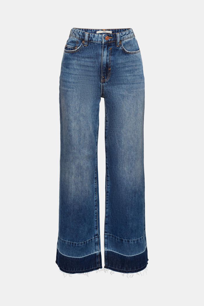 Jeans a vita alta con gamba larga, BLUE DARK WASHED, detail image number 7