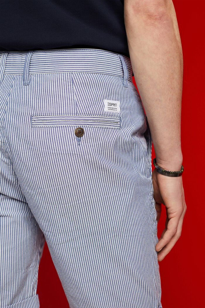 Pantaloncini chino a righe, 100% cotone, BLUE, detail image number 4