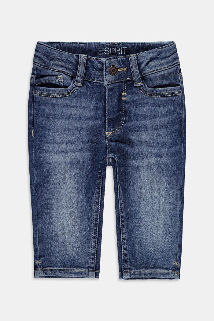 Jeans capri con cintura regolabile, BLUE MEDIUM WASHED, overview