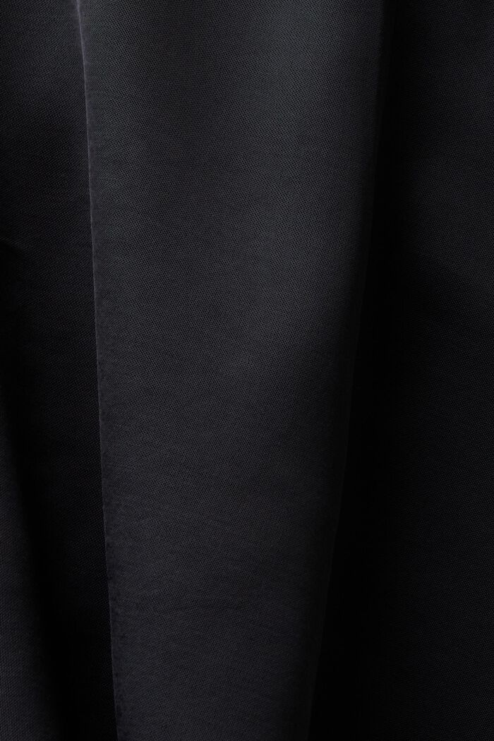 Blusa in raso con balza drappeggiata, BLACK, detail image number 5
