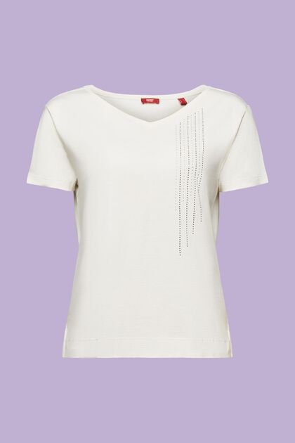 T-shirt in jersey con strass