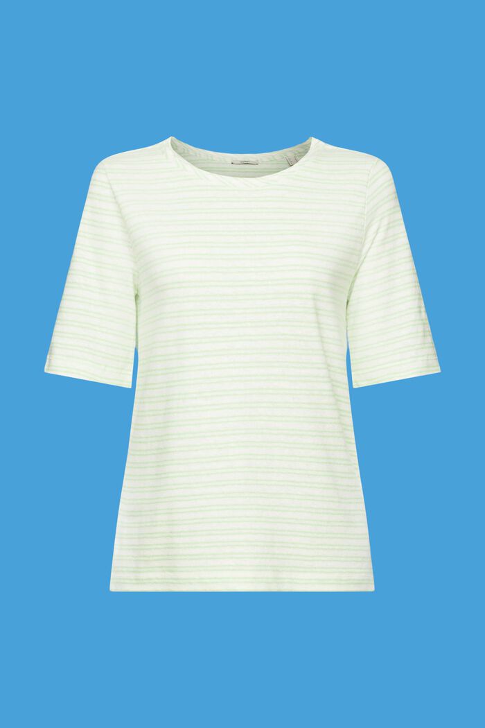 T-shirt in misto cotone e lino, CITRUS GREEN, detail image number 7