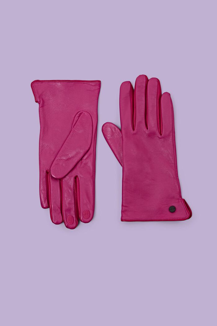 Guanti in pelle, PINK FUCHSIA, detail image number 0