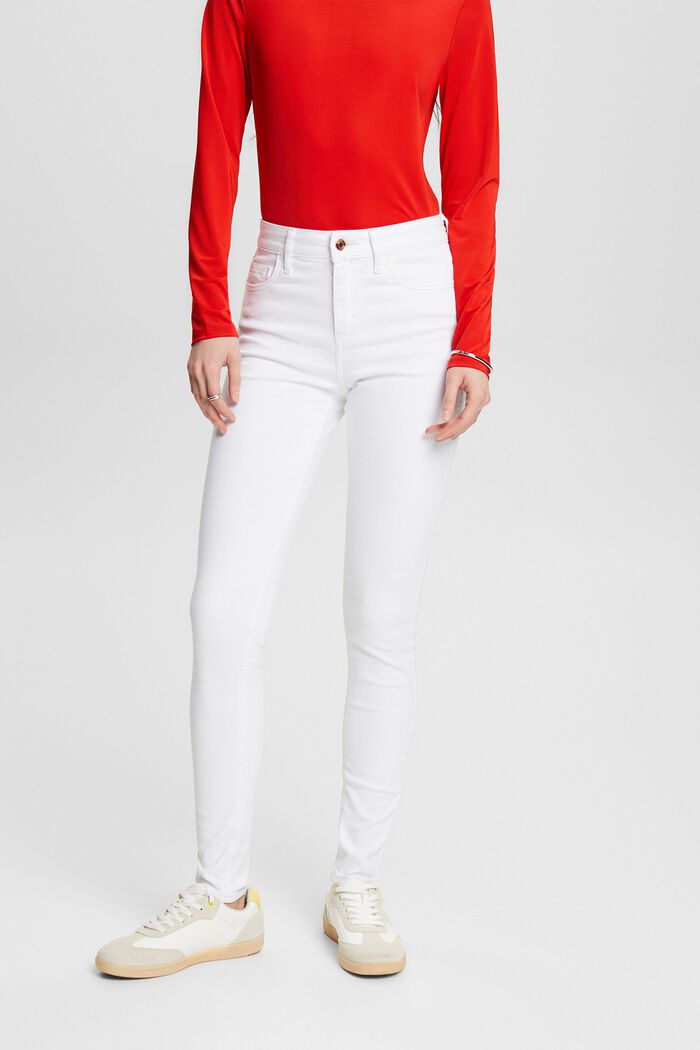 Jeans skinny a vita alta, WHITE, detail image number 0