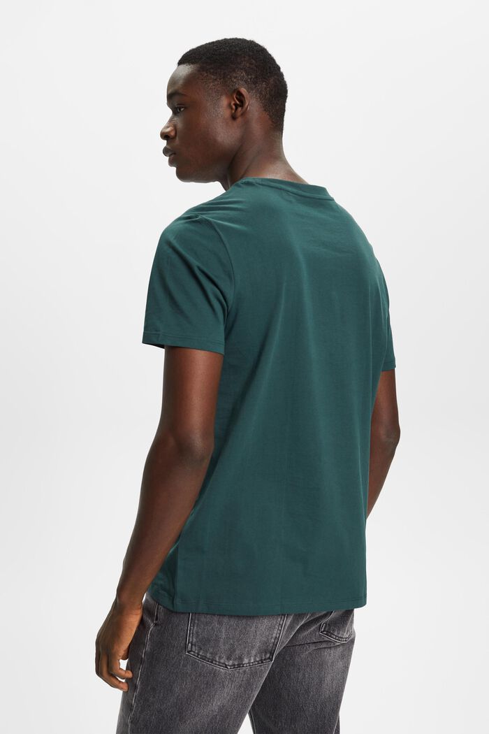 T-shirt girocollo in jersey, TEAL BLUE, detail image number 3