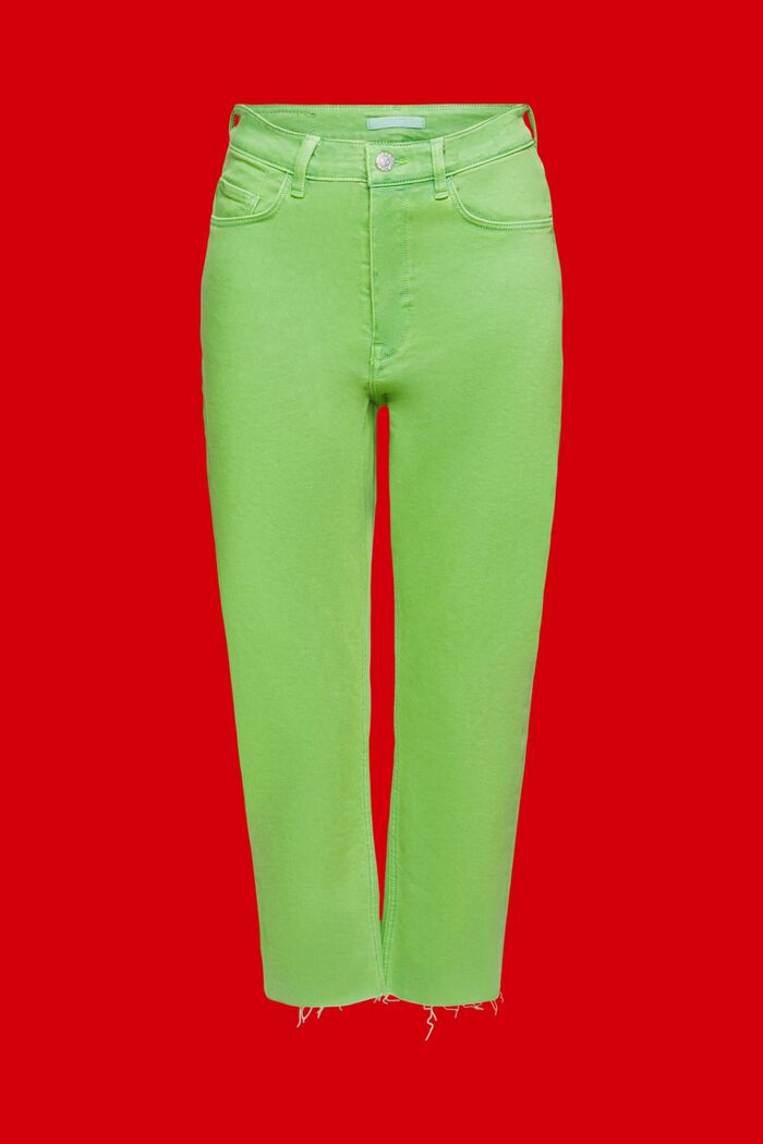 Pantaloni cropped con orlo con frange, GREEN, detail image number 7