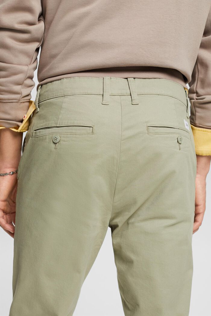 Pantaloni chino con gamba slim, DUSTY GREEN, detail image number 4