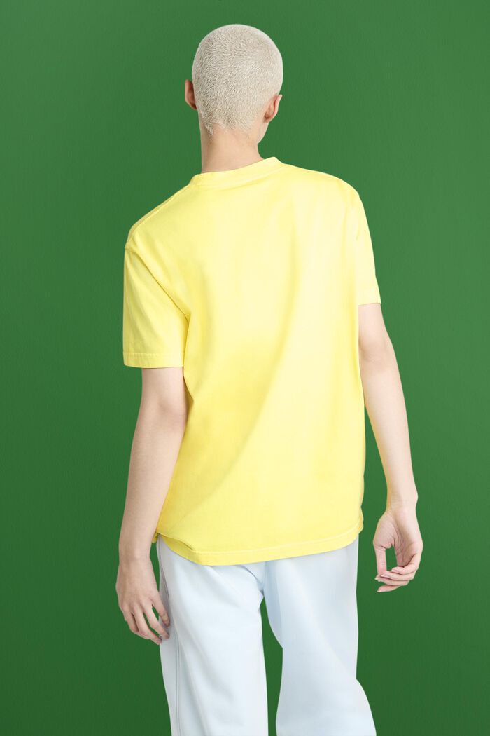 T-shirt unisex in jersey di cotone con logo, LIME YELLOW, detail image number 2