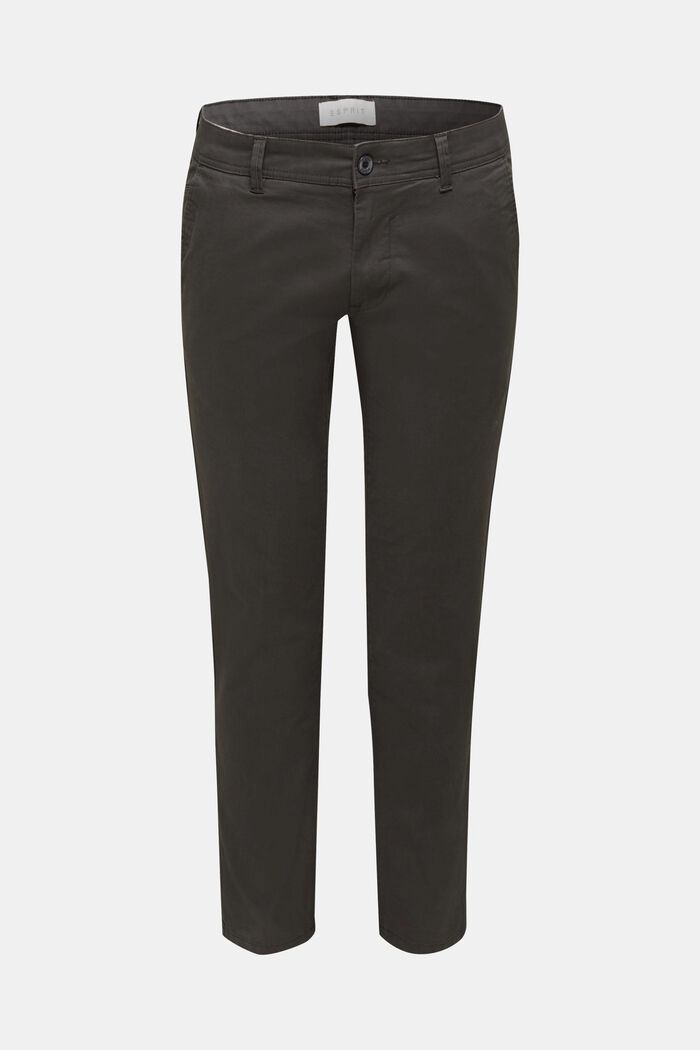 Pantaloni chino in cotone stretch, DARK GREY, detail image number 0