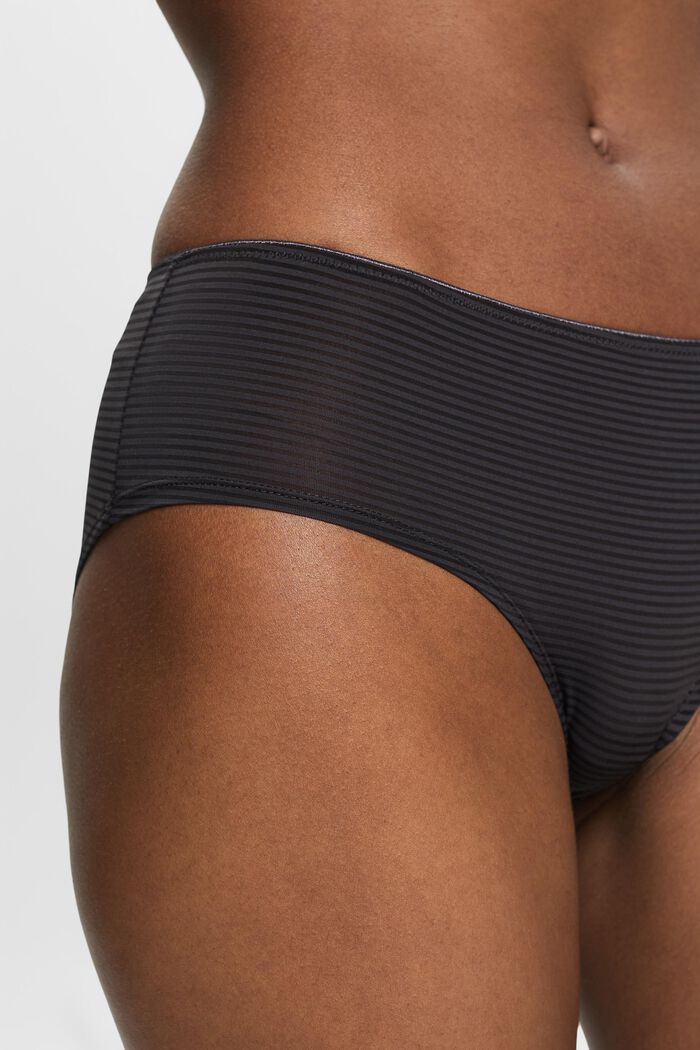Shorts a righe in microfibra, DARK GREY, detail image number 2