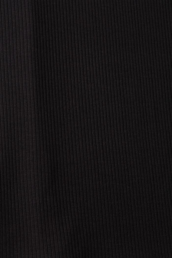 Maglia a maniche lunghe a coste con dettagli pizzo, BLACK, detail image number 1