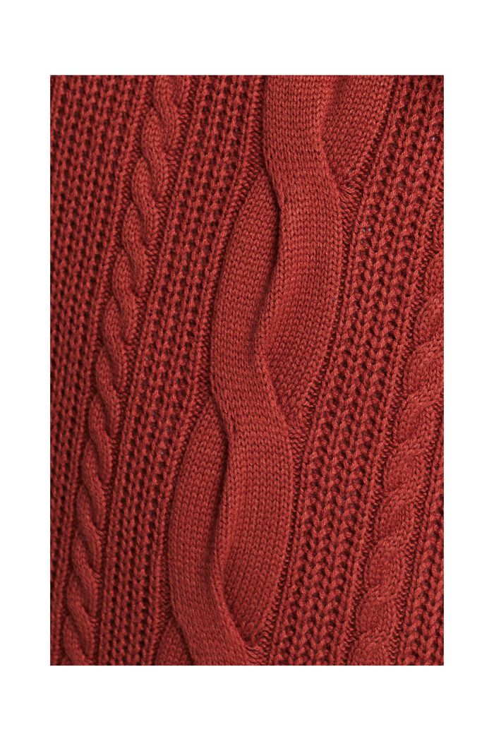 Abito a pullover misto lana in maglia intrecciata, RUST BROWN, detail image number 5