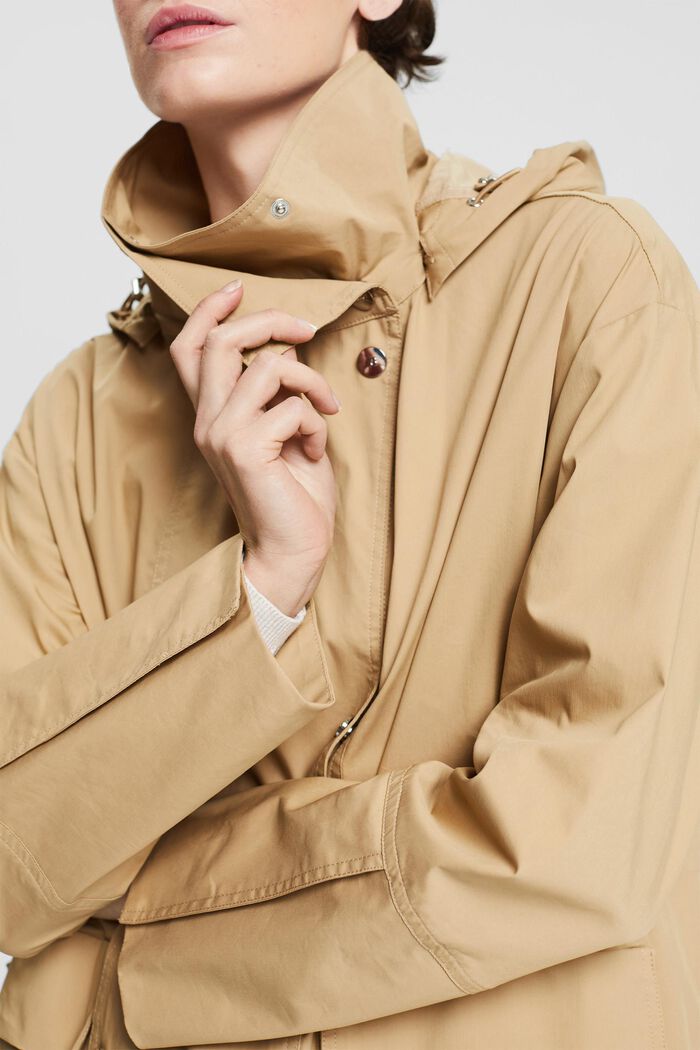 Cappotto con cappuccio rimovibile, CAMEL, detail image number 0