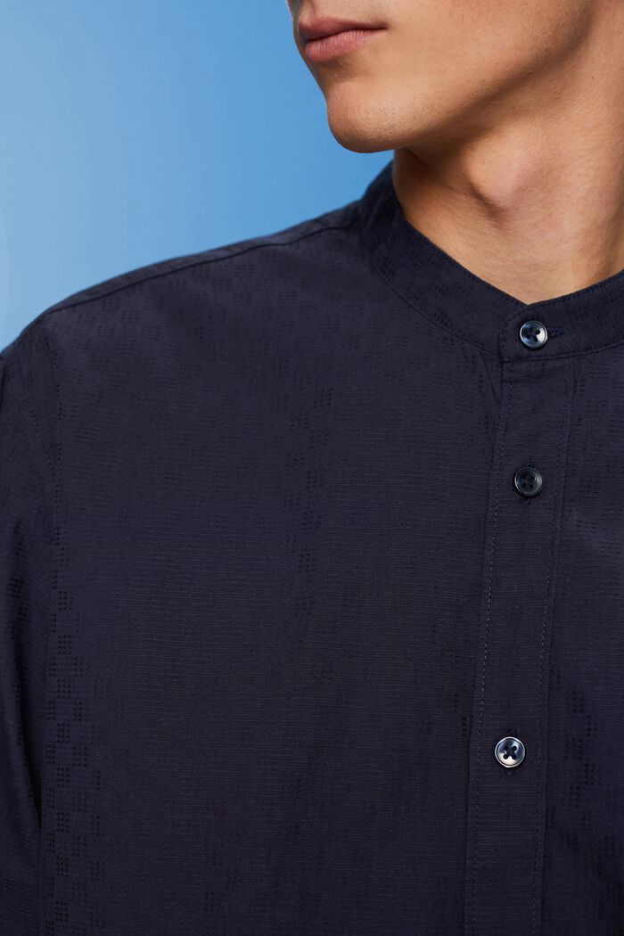 Camicia Slim Fit strutturata con colletto alto, NAVY, detail image number 2
