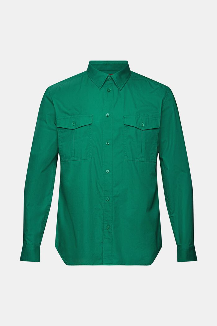 Camicia utility in cotone, DARK GREEN, detail image number 5