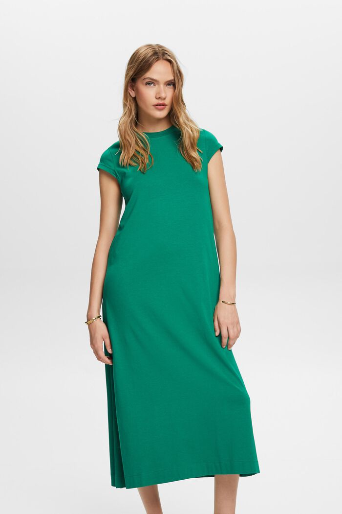 Abito a t-shirt midi in jersey, DARK GREEN, detail image number 0