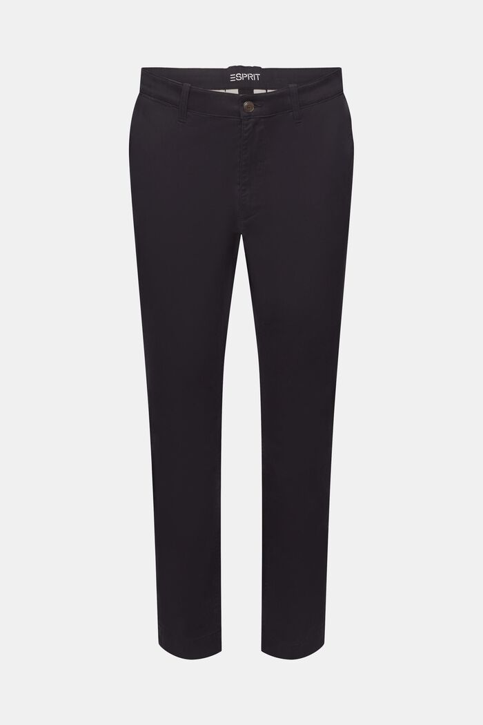 Chino slim fit in twill di cotone, BLACK, detail image number 6