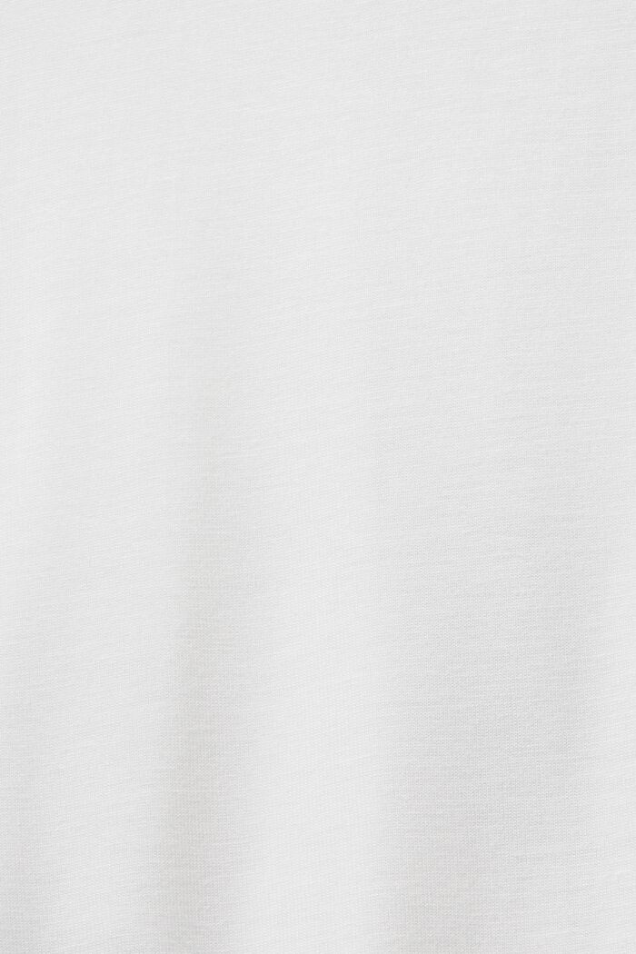 T-shirt di viscosa con scollo a V e stampa metallizzata, OFF WHITE, detail image number 5