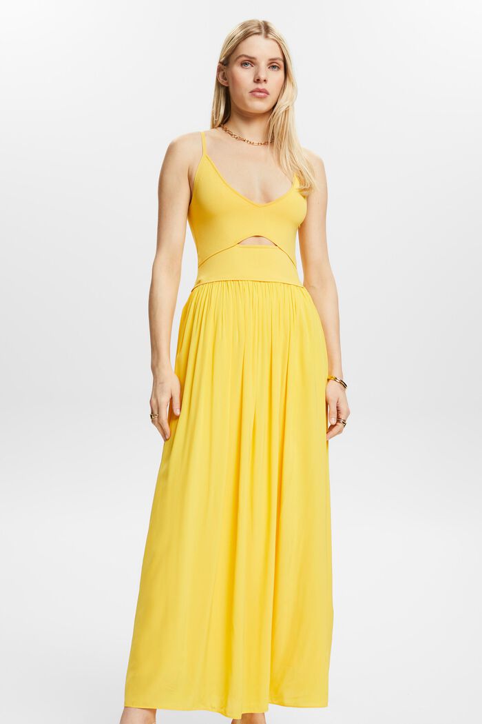 Abito midi con cut out, SUNFLOWER YELLOW, detail image number 0
