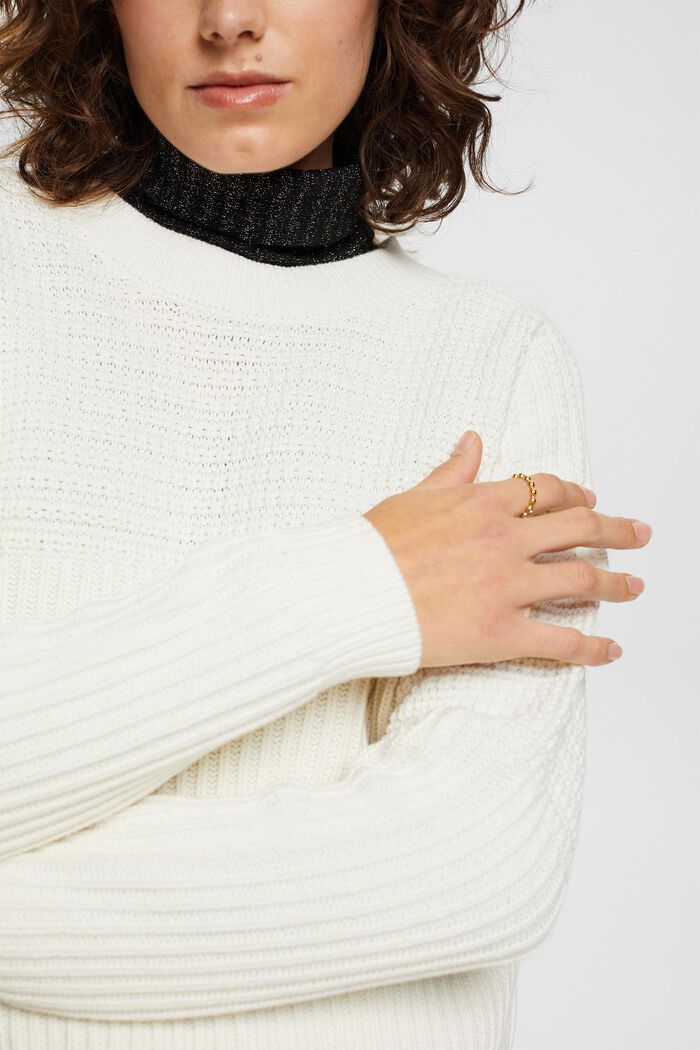 Pullover in maglia chunky, OFF WHITE, detail image number 2