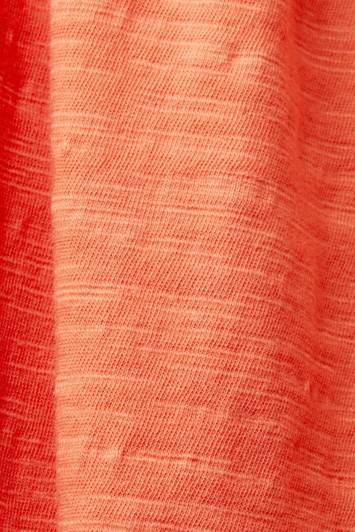 T-shirt in jersey con maniche ricamate, CORAL ORANGE, detail image number 4