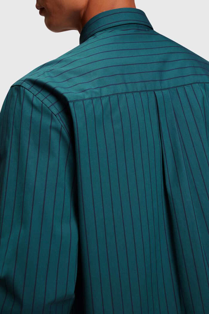Maglia relaxed fit in popeline a righe, TEAL BLUE, detail image number 3